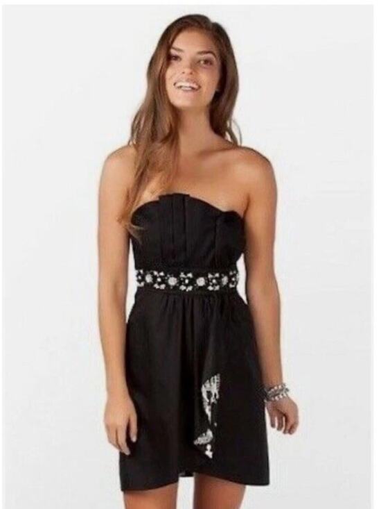 Lilly Pulitzer Dresses & Skirts - Lilly Pulitzer Crystal Black Late Night Toile Underlay Beaded Waist Dress Size 6